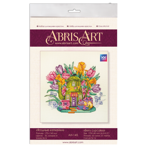 Cross-stitch kits Berry cupcakes (Deco Scenes), AH-145 by Abris Art - buy online! ✿ Fast delivery ✿ Factory price ✿ Wholesale and retail ✿ Purchase Big kits for cross stitch embroidery