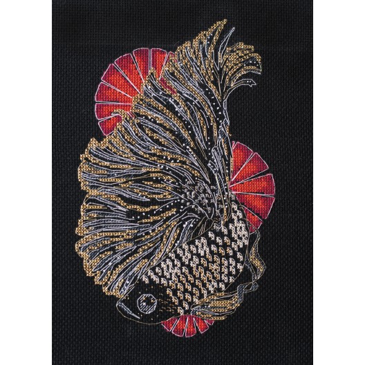 Cross-stitch kits Black oranda (Deco Scenes), AH-129 by Abris Art - buy online! ✿ Fast delivery ✿ Factory price ✿ Wholesale and retail ✿ Purchase Big kits for cross stitch embroidery