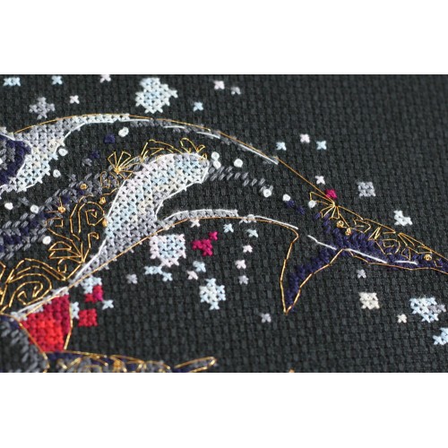 Cross-stitch kits Killer whales (Deco Scenes), AH-130 by Abris Art - buy online! ✿ Fast delivery ✿ Factory price ✿ Wholesale and retail ✿ Purchase Big kits for cross stitch embroidery
