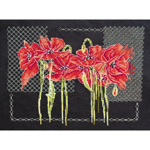 Cross-stitch kits Poppies (Deco Scenes), AH-138 by Abris Art - buy online! ✿ Fast delivery ✿ Factory price ✿ Wholesale and retail ✿ Purchase Big kits for cross stitch embroidery