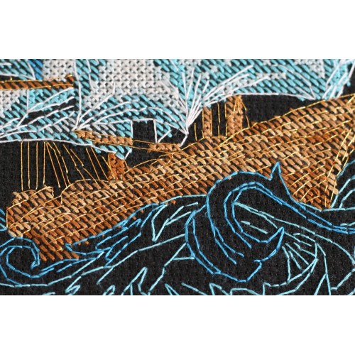 Cross-stitch kits Sailboat (Deco Scenes), AH-141 by Abris Art - buy online! ✿ Fast delivery ✿ Factory price ✿ Wholesale and retail ✿ Purchase Big kits for cross stitch embroidery