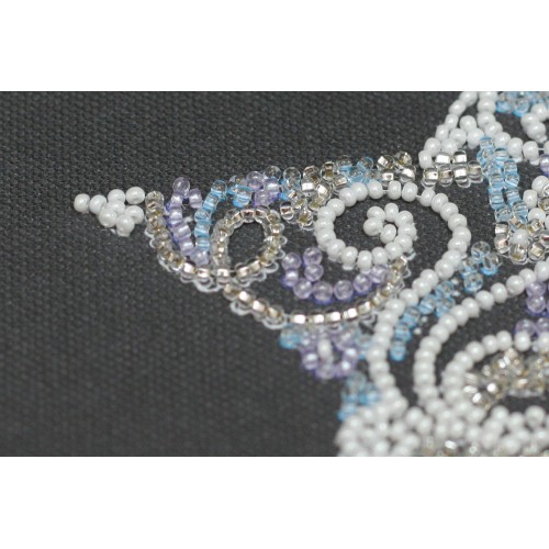 Mini Bead embroidery kit Lace star (Winter tale), AM-229 by Abris Art - buy online! ✿ Fast delivery ✿ Factory price ✿ Wholesale and retail ✿ Purchase Sets-mini-for embroidery with beads on canvas