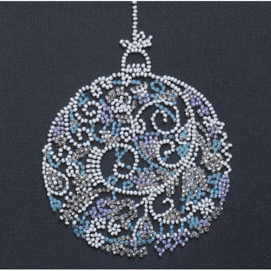 Mini Bead embroidery kit Lace ball (Winter tale), AM-231 by Abris Art - buy online! ✿ Fast delivery ✿ Factory price ✿ Wholesale and retail ✿ Purchase Sets-mini-for embroidery with beads on canvas