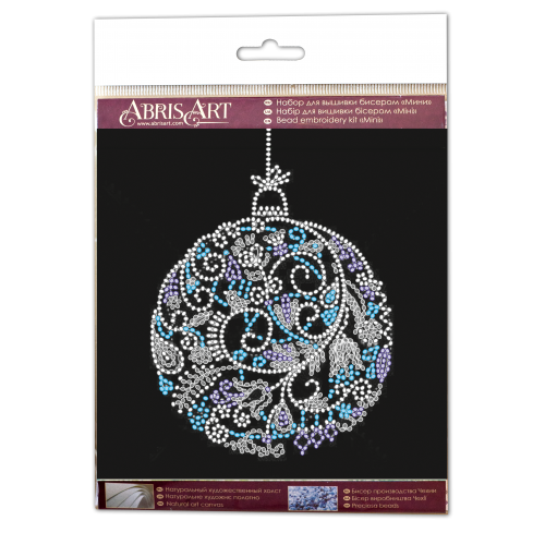 Mini Bead embroidery kit Lace ball (Winter tale), AM-231 by Abris Art - buy online! ✿ Fast delivery ✿ Factory price ✿ Wholesale and retail ✿ Purchase Sets-mini-for embroidery with beads on canvas
