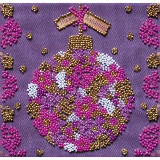 Mini Bead embroidery kit Flower ball (Winter tale), AM-232 by Abris Art - buy online! ✿ Fast delivery ✿ Factory price ✿ Wholesale and retail ✿ Purchase Sets-mini-for embroidery with beads on canvas
