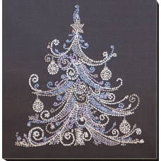 Mid-sized bead embroidery kit Herringbone silver (Winter tale)