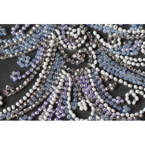 Mid-sized bead embroidery kit Herringbone silver (Winter tale), AMB-079 by Abris Art - buy online! ✿ Fast delivery ✿ Factory price ✿ Wholesale and retail ✿ Purchase Sets MIDI for beadwork