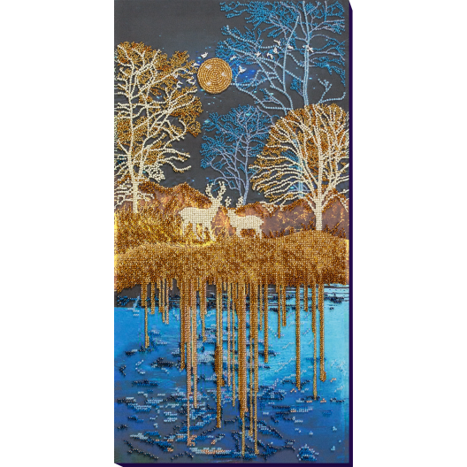 Main Bead Embroidery Kit Golden forest (Deco Scenes), AB-832 by Abris Art - buy online! ✿ Fast delivery ✿ Factory price ✿ Wholesale and retail ✿ Purchase Great kits for embroidery with beads