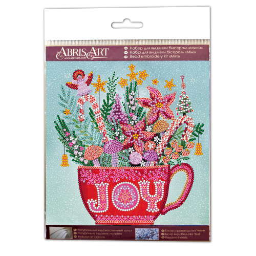 Mini Bead embroidery kit Festive tea party, AM-233 by Abris Art - buy online! ✿ Fast delivery ✿ Factory price ✿ Wholesale and retail ✿ Purchase Sets-mini-for embroidery with beads on canvas