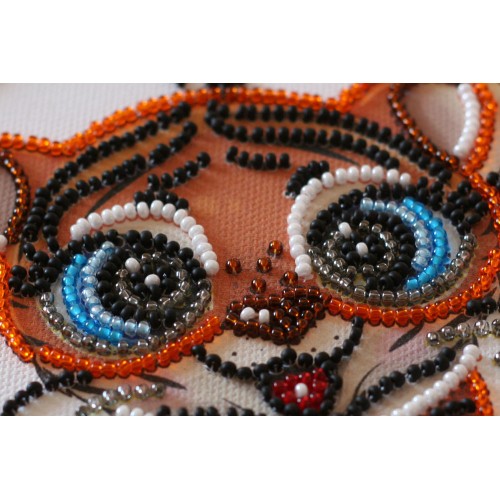 Mini Bead embroidery kit Cheerful tiger, AM-235 by Abris Art - buy online! ✿ Fast delivery ✿ Factory price ✿ Wholesale and retail ✿ Purchase Sets-mini-for embroidery with beads on canvas