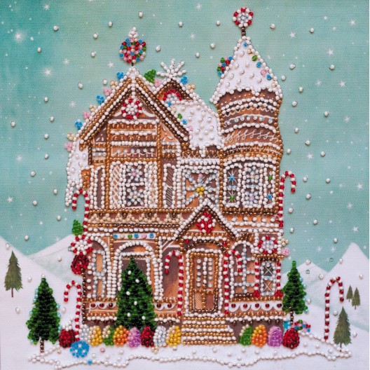 Mid-sized bead embroidery kit Gingerbread, AMB-084 by Abris Art - buy online! ✿ Fast delivery ✿ Factory price ✿ Wholesale and retail ✿ Purchase Sets MIDI for beadwork