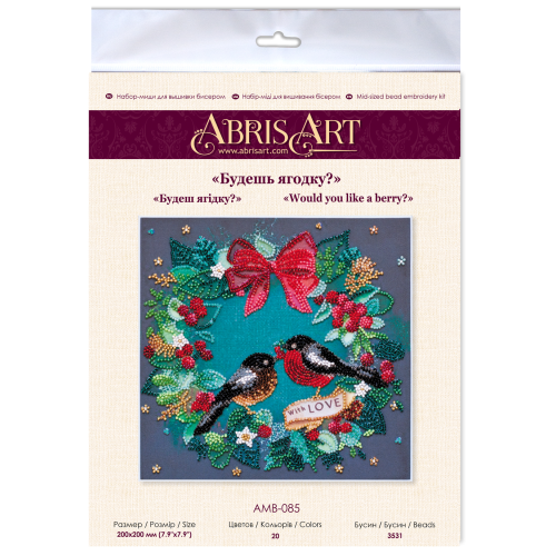 Mid-sized bead embroidery kit Would you like a berry?, AMB-085 by Abris Art - buy online! ✿ Fast delivery ✿ Factory price ✿ Wholesale and retail ✿ Purchase Sets MIDI for beadwork