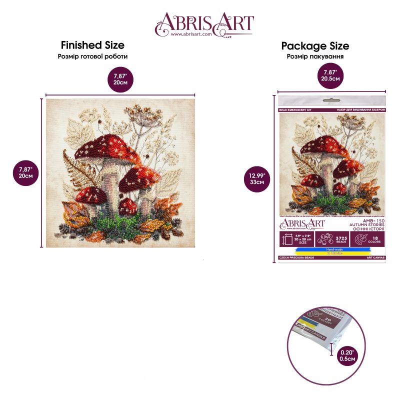Midi Bead Embroidery Kit on Art Canvas "Autumn Stories"
