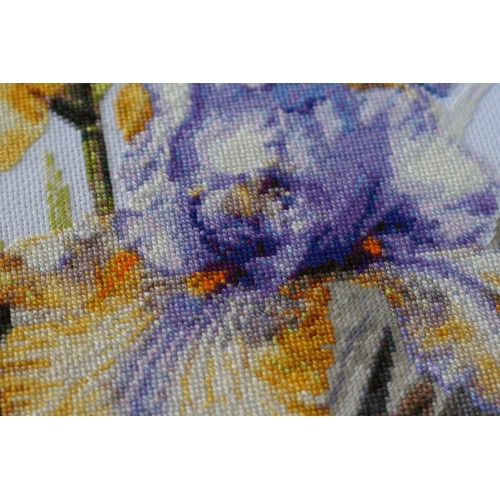 Cross-stitch kits Irises (Flowers), AH-142 by Abris Art - buy online! ✿ Fast delivery ✿ Factory price ✿ Wholesale and retail ✿ Purchase Big kits for cross stitch embroidery