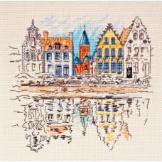 Cross-stitch kits Colored town-1 (Landscapes)