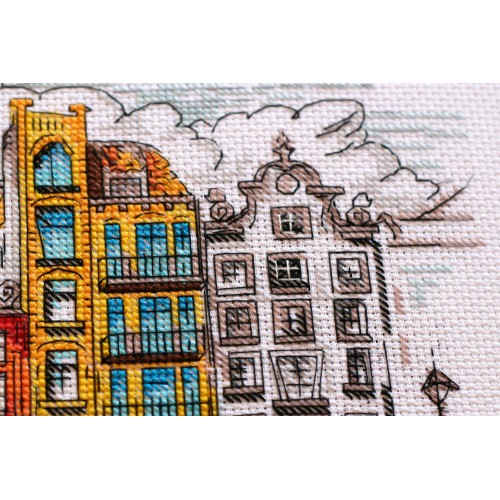 Cross-stitch kits Colored town-2 (Landscapes), AH-147 by Abris Art - buy online! ✿ Fast delivery ✿ Factory price ✿ Wholesale and retail ✿ Purchase Big kits for cross stitch embroidery
