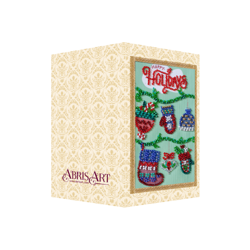 Keychain cross-stitch kit Happy New Year (Winter tale), AO-149 by Abris Art - buy online! ✿ Fast delivery ✿ Factory price ✿ Wholesale and retail ✿ Purchase Postcards for bead embroidery