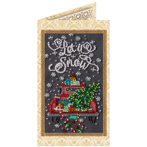 Keychain cross-stitch kit Snow holiday (Winter tale), AO-152 by Abris Art - buy online! ✿ Fast delivery ✿ Factory price ✿ Wholesale and retail ✿ Purchase Postcards for bead embroidery