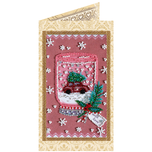 Keychain cross-stitch kit Fun souvenir (Winter tale), AO-153 by Abris Art - buy online! ✿ Fast delivery ✿ Factory price ✿ Wholesale and retail ✿ Purchase Postcards for bead embroidery