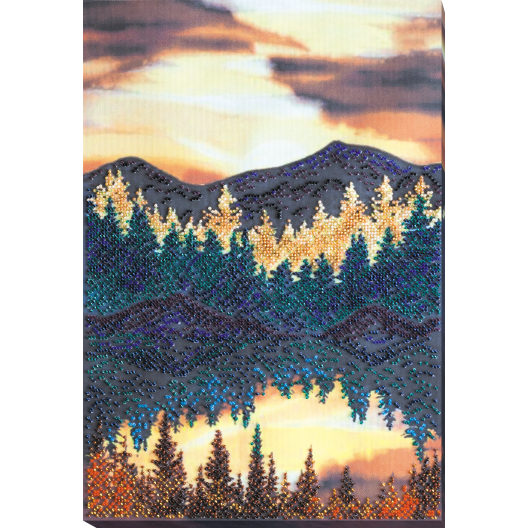 Main Bead Embroidery Kit At a lake (Landscapes), AB-845 by Abris Art - buy online! ✿ Fast delivery ✿ Factory price ✿ Wholesale and retail ✿ Purchase Great kits for embroidery with beads