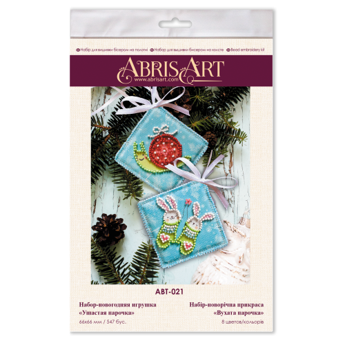 Decoration Eared couple (Winter tale), ABT-021 by Abris Art - buy online! ✿ Fast delivery ✿ Factory price ✿ Wholesale and retail ✿ Purchase Kits for embroidery with beads on canvas - Christmas and New Year toys and decorations