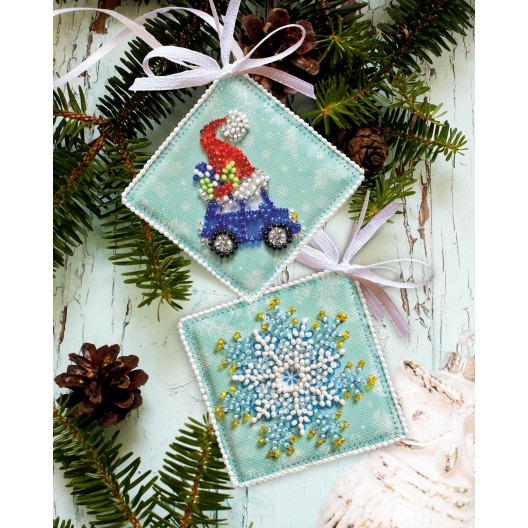 Decoration Gifts rush (Winter tale), ABT-023 by Abris Art - buy online! ✿ Fast delivery ✿ Factory price ✿ Wholesale and retail ✿ Purchase Kits for embroidery with beads on canvas - Christmas and New Year toys and decorations
