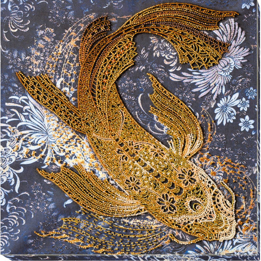 Main Bead Embroidery Kit Money fish (Deco Scenes), AB-823 by Abris Art - buy online! ✿ Fast delivery ✿ Factory price ✿ Wholesale and retail ✿ Purchase Great kits for embroidery with beads