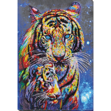 Main Bead Embroidery Kit Colored tigers (Deco Scenes)