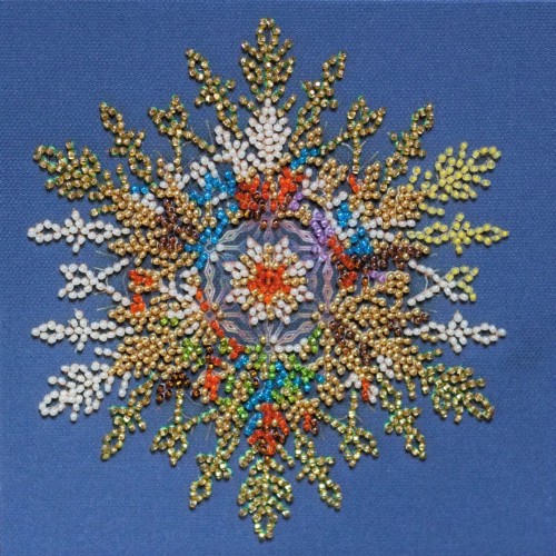 Mini Bead embroidery kit Snow sparkles (Winter tale), AM-236 by Abris Art - buy online! ✿ Fast delivery ✿ Factory price ✿ Wholesale and retail ✿ Purchase Sets-mini-for embroidery with beads on canvas