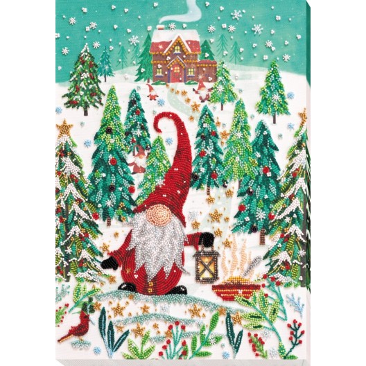 Main Bead Embroidery Kit Visiting the Dwarfs (Winter tale), AB-827 by Abris Art - buy online! ✿ Fast delivery ✿ Factory price ✿ Wholesale and retail ✿ Purchase Great kits for embroidery with beads