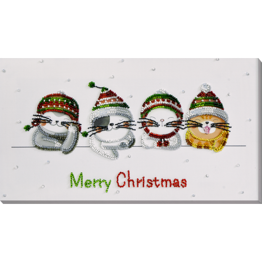 Main Bead Embroidery Kit Holiday cats (Winter tale)