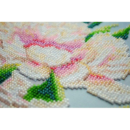 Main Bead Embroidery Kit White peonies (Flowers)