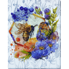 Набір для вишивання бісером на натуральному художньому холсті "Квітковий мед"