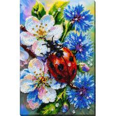 Main Bead Embroidery Kit Among Cornflowers (Animals and birds)