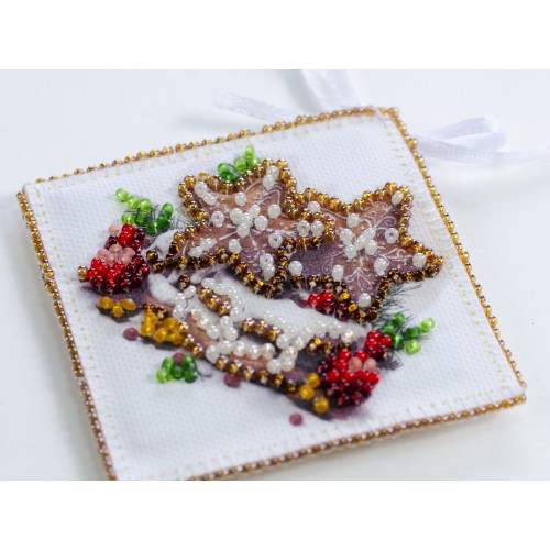 Decoration Holiday baking (Winter tale), ABT-033  від Абрис Арт - купити з доставкою ✿ Найкраща ціна від виробника ✿ Оптом та в роздріб ✿ Придбати Kits for embroidery with beads on canvas - Christmas and New Year toys and decorations