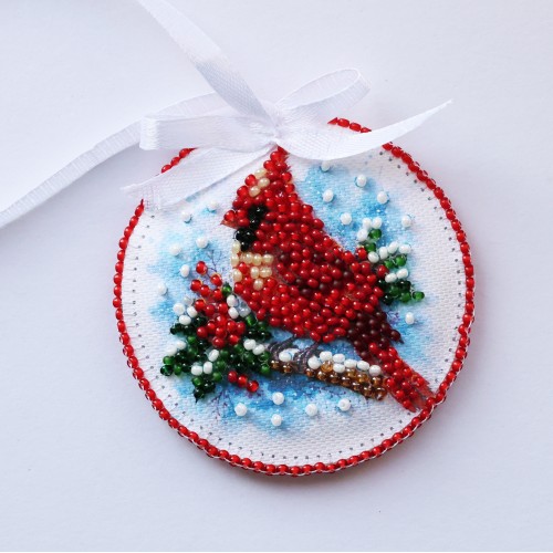 Decoration Christmas Singing (Winter tale), ABT-065  від Абрис Арт - купити з доставкою ✿ Найкраща ціна від виробника ✿ Оптом та в роздріб ✿ Придбати Kits for embroidery with beads on canvas - Christmas and New Year toys and decorations