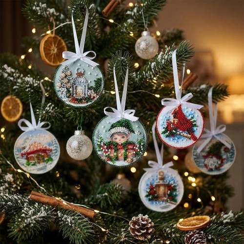 Decoration Fairy-tale Elf (Winter tale), ABT-068  від Абрис Арт - купити з доставкою ✿ Найкраща ціна від виробника ✿ Оптом та в роздріб ✿ Придбати Kits for embroidery with beads on canvas - Christmas and New Year toys and decorations