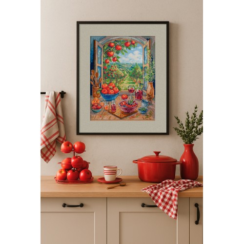 Cross-stitch kits In the Apple Paradise (Still life), AH-305  від Абрис Арт - купити з доставкою ✿ Найкраща ціна від виробника ✿ Оптом та в роздріб ✿ Придбати Big kits for cross stitch embroidery