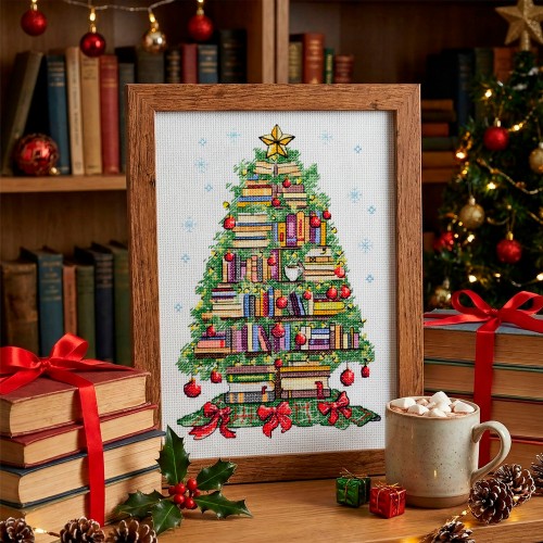 Cross-stitch kits Reader's Christmas tree (Winter tale), AH-315  від Абрис Арт - купити з доставкою ✿ Найкраща ціна від виробника ✿ Оптом та в роздріб ✿ Придбати Big kits for cross stitch embroidery