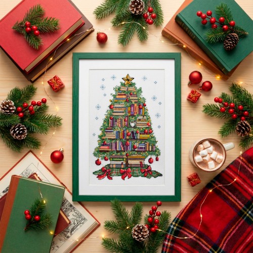 Cross-stitch kits Reader's Christmas tree (Winter tale), AH-315  від Абрис Арт - купити з доставкою ✿ Найкраща ціна від виробника ✿ Оптом та в роздріб ✿ Придбати Big kits for cross stitch embroidery