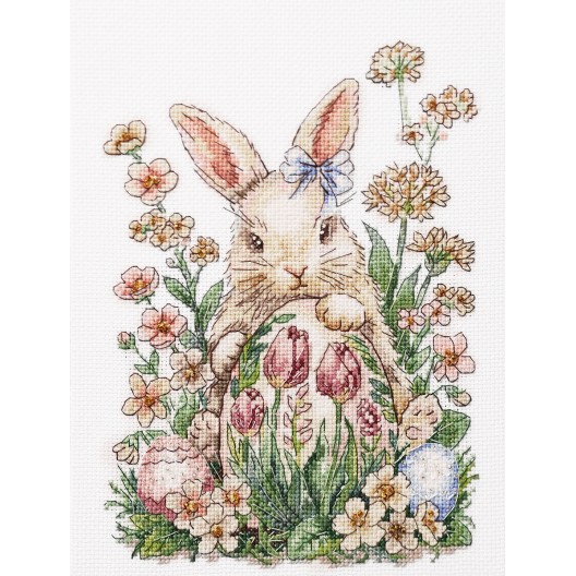 Cross-stitch kits Easter bunny waiting (Easter Scenes), AH-316  від Абрис Арт - купити з доставкою ✿ Найкраща ціна від виробника ✿ Оптом та в роздріб ✿ Придбати Big kits for cross stitch embroidery