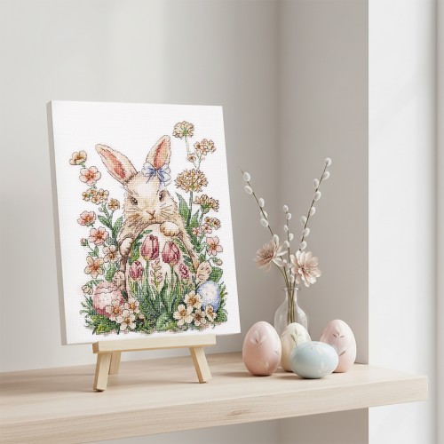 Cross-stitch kits Easter bunny waiting (Easter Scenes), AH-316  від Абрис Арт - купити з доставкою ✿ Найкраща ціна від виробника ✿ Оптом та в роздріб ✿ Придбати Big kits for cross stitch embroidery