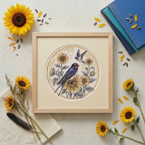 Cross-stitch kits The melody of swallows (Animals and birds), AH-317  від Абрис Арт - купити з доставкою ✿ Найкраща ціна від виробника ✿ Оптом та в роздріб ✿ Придбати Big kits for cross stitch embroidery