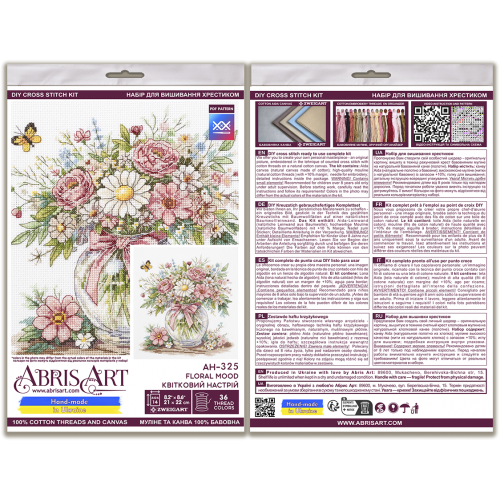 Cross-stitch kits Floral mood (Still life), AH-325  від Абрис Арт - купити з доставкою ✿ Найкраща ціна від виробника ✿ Оптом та в роздріб ✿ Придбати Big kits for cross stitch embroidery