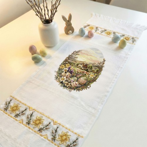 Cross-stitch kits Rushnyk «Blooming Easter Egg» (Easter Scenes), AHE-005  від Абрис Арт - купити з доставкою ✿ Найкраща ціна від виробника ✿ Оптом та в роздріб ✿ Придбати Cross Stitch Towel Kits