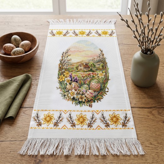 Cross-stitch kits Rushnyk «Blooming Easter Egg» (Easter Scenes)