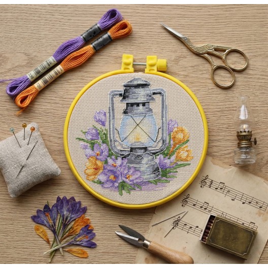 Cross-stitch kits Spring saffron (Still life), AHM-097  від Абрис Арт - купити з доставкою ✿ Найкраща ціна від виробника ✿ Оптом та в роздріб ✿ Придбати Kits-miniature for cross stitch