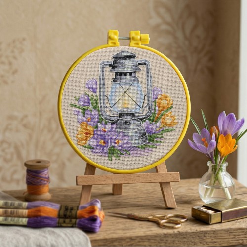 Cross-stitch kits Spring saffron (Still life), AHM-097  від Абрис Арт - купити з доставкою ✿ Найкраща ціна від виробника ✿ Оптом та в роздріб ✿ Придбати Kits-miniature for cross stitch