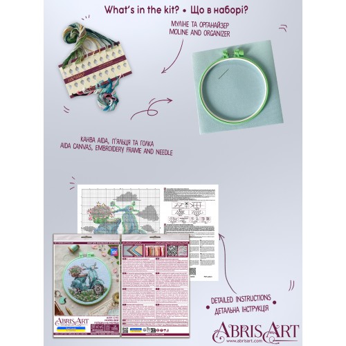 Cross-stitch kits Moped ride (Transport), AHM-098  від Абрис Арт - купити з доставкою ✿ Найкраща ціна від виробника ✿ Оптом та в роздріб ✿ Придбати Kits-miniature for cross stitch
