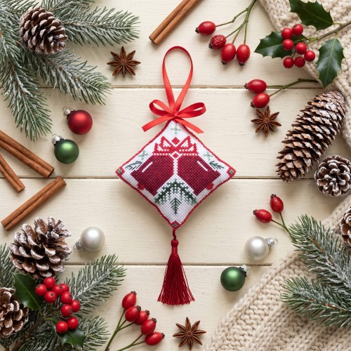 Cross-stitch kits three-dimensional decoration Holiday bells (Winter tale), AHT-004  від Абрис Арт - купити з доставкою ✿ Найкраща ціна від виробника ✿ Оптом та в роздріб ✿ Придбати Cross stitch kits to create 3D decoration